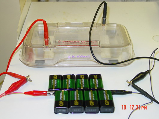 Battery Set at Gel Electrophoresis